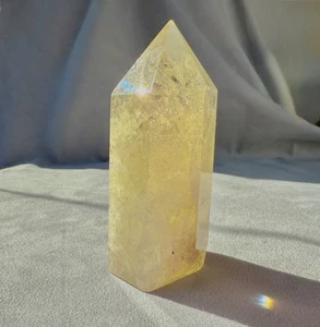 Citrine Quartz Crystal Stone! 220G Natural Point Tower Obelisk 100mm 10cm 3.75in - Picture 1 of 14
