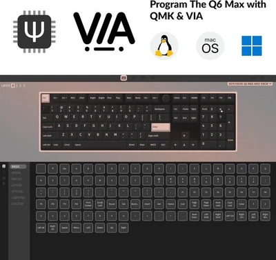 Keychron Q6 Backlit Wireless Custom Mechanical Keyboard for Mac/Windows, 87 Keys - Image 1 of 4