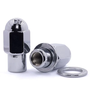 32 Dually Mag Lug Nuts 14x2 Chrome Dome Top 0.80" Shank 1" Hex - Picture 1 of 3