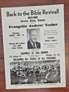 Back to the Bible Revival! 1950s Poster - Andrew Teuber - Assemblies of God - Picture 1 of 2