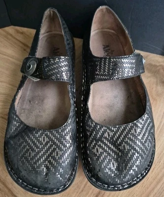 Zapatos para mujer Alegria Pal-532 Mary Jane cuero geométrico metálico talla 9/40 Foto 1 de 4