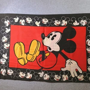 Vintage Disney Mickey Mouse Pillowcase Standard Cartoon Retro 50/50 Cotton Polye - Picture 1 of 9