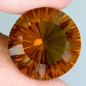 Cuarzo coñac natural sin calentar corte cóncavo redondo Brasil 10,25 quilates 15 mmm piedras preciosas - Imagen 1 de 14