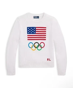 Polo Ralph Lauren Mujer Equipo EE. UU. Cuello Redondo Suéter Blanco Talla M - Imagen 1 de 6