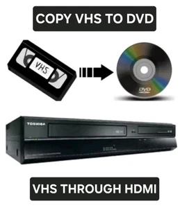 Toshiba VHS DVD Recorder Copy VHS to DVD HDMI DVR20 Original Remote Refurbised - Picture 1 of 23