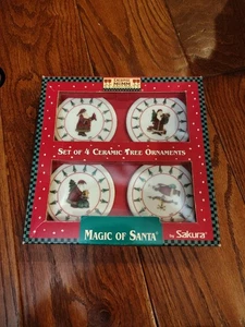 4 Sakura Debbie Mumm Magic of Santa disc ornaments mint in box ~ low fast shipng - Picture 1 of 1