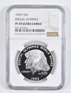 PF70 1995 P Special Olympic Commemorative Proof Silver Dollar NGC UCAM *8273 - Picture 1 of 5