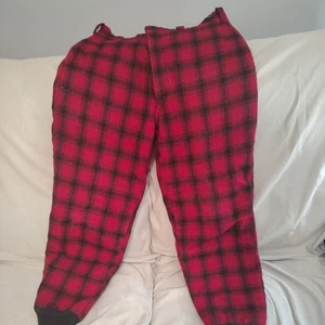 Woolrich Hunting Pants Mens Size 36 Red Black Plaid Wool Field Trousers Vtg - Picture 1 of 4