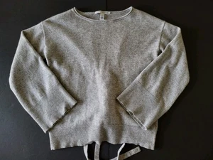Autumn Cashmere Womens Light Gray Pullover Sweater Tie Back Wide Cuff Size XS - Picture 1 of 6