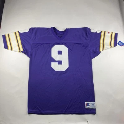 Camiseta de fútbol americano Tommy Kramer NFL campeón de los 80 Minnesota Vikings #9 de colección 48 nueva con etiquetas Foto 1 de 4