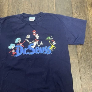 Dr Seuss T-Shirt Green Eggs Ham Cat in Hat Medium Y2K Cartoon Movie Book - Picture 1 of 7