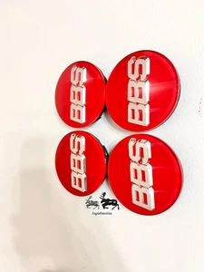4set BBS Wheel Center Caps 70mm Genuine Emblem Red on white Gold 3D  56.24.206   - Picture 1 of 5