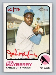 Autógrafos John Mayberry 2022 Topps Heritage Real One rojo #/73 Royals - Imagen 1 de 2