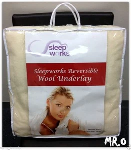 Premium Reversible Aus Wool Underlay King Size Fully Fitted 100% Cotton Cover - Picture 1 of 6