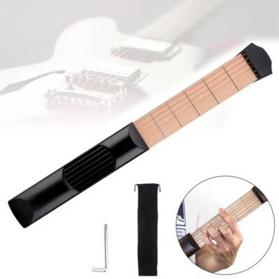 Herramienta de práctica de guitarra de bolsillo de 6 trastes entrenador de acordes para principiantes con llave de afinación Foto 1 de 4