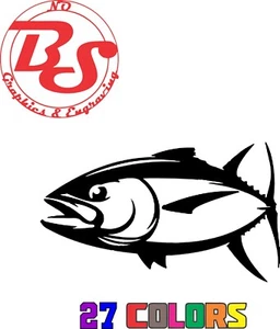 Decalcomania 6" tonno rosso giallo pesca vinile offshore oceano acqua salata pesce noBS - Foto 1 di 42