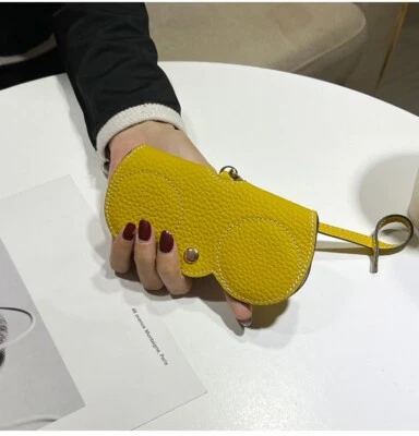 Estuche para gafas de lectura de cuero de vaca suave impermeable gafas de sol almacenamiento 2 piezas Foto 1 de 4