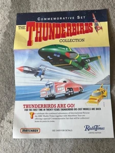 Seltene A4 Thunderbirds Streichholzschachtel/Radio Times Faltblatt Gerry Anderson - Bild 1 von 1
