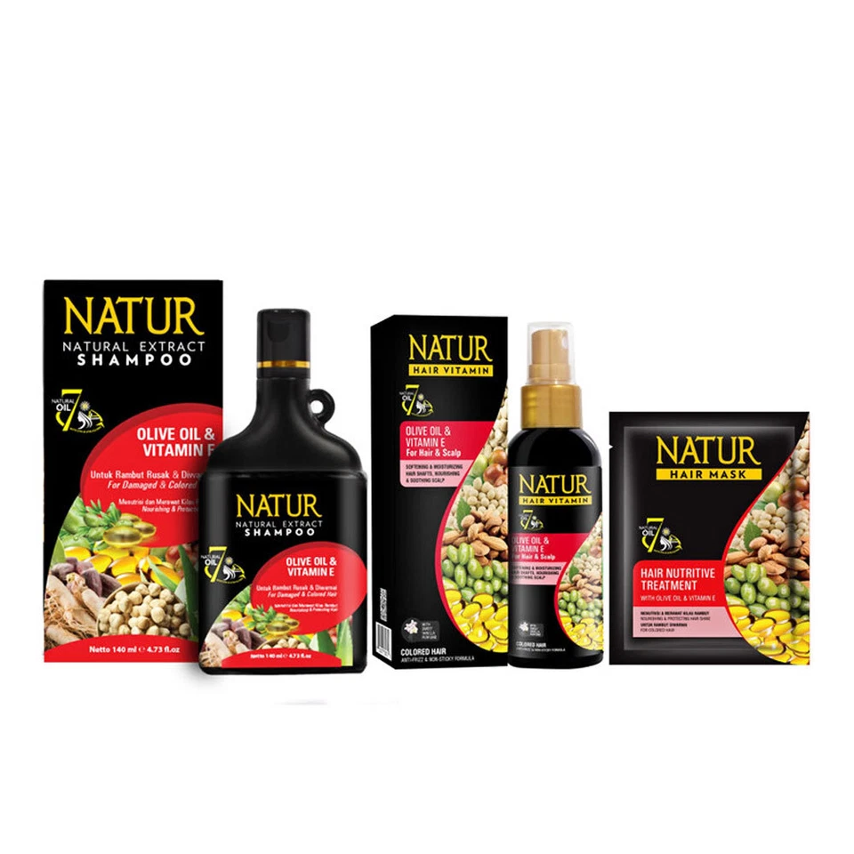 KP Natur Aceite de Oliva y Vitamina E Serie Cuidado del Cabello Nutritivo Hidratante Set Foto 1 de 4