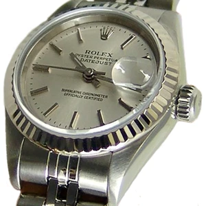 ROLEX - Ladies 18kt White Gold & SS DateJust Silver Stick - 69174 SANT BLANC - Picture 1 of 6