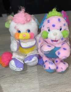 Vintage Popples Baby Bibsy Polka Dottie 11" Plush 1986 Stuffed Animal Toy - Picture 1 of 13