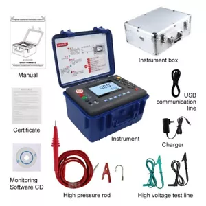 10KV High Voltage Resistance Tester H/V Insulation Meter Megohmmeter 0.01MΩ-2TΩ - Picture 1 of 9