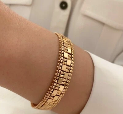 Pulsera gruesa chapada en oro de 18k joyas de lujo Foto 1 de 4