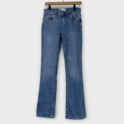Zara ZW Collection Women’s Size 6 Blue Low Rise Stretch Slim Bootcut Jeans - Image 1 of 4