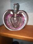 Art Glass Act Studio Perfume Bottle with Stopper Pink Heart Apple Paperweight