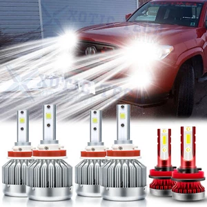 6x 6000K LED Headlight + Fog Light Bulbs Upgrade Pkg Kit for Toyota Tacoma 16-19 - Foto 1 di 21