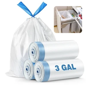 Trash Bag Drawstring Garbage Bags 1 Roll 40 Bags each Small Thickened Trash Bags - Picture 1 of 7