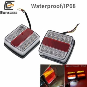 2X Submersible/Waterproof 16 LED Stop Tail Lights Boat Truck Trailer lights IP68 - Foto 1 di 11