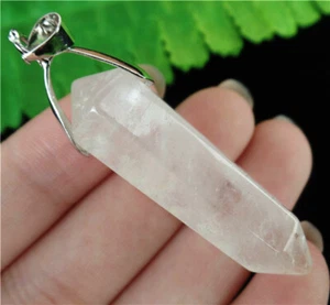 43x12mm Natural White Crystal Six Angle Pendant Bead HL83325 - Imagen 1 de 1