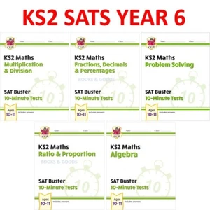 KS2 Year 6 Maths  10 Minute Test 5 Workbooks Bundle with Answer Ages 10-11 CGP - Picture 1 of 23