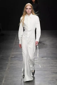 Maxi Vestido Camisa Larga ANN DEMEULEMEESTER Blanco Algodón Popelina IT40 4 - Imagen 1 de 7