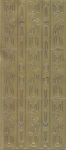 Zier-Sticker-Bogen-Menü-gold oder silber-2595 - Bild 1 von 1