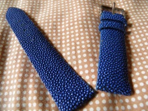 16 Mm BRACELET GALUCHAT VERO BLU GRAIN NATURALE MOLTO SORPRENDENTE - Picture 1 of 10