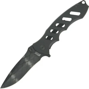 MTech Xtreme Folding Knife Part Serrated 440 Steel Blade Blak Metal Alloy Handle - Picture 1 of 1