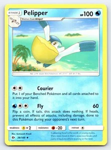 Pelipper 38/149 Poco Común Sol y Luna Base Set Tarjeta Pokémon - Casi Nuevo - Imagen 1 de 2