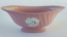 Wedgwood Jasperware Pink  Bowl Fluted Floral Footed