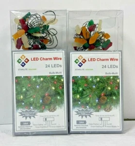 3 New Boxes of 24 Led Charm Wire 12 inch Bulb Multi Color Battery Operated - Picture 1 of 1