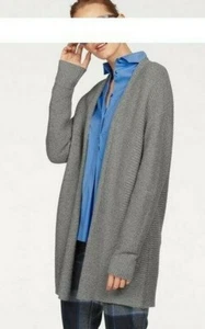 Cárdigan largo Daniel Hechter gris claro llama cachemira talla 38 40 42 44 NUEVO - Imagen 1 de 4