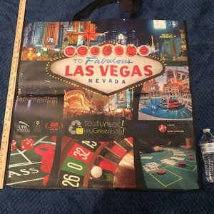 GIANT Novelty Tote Bag. Viva Las Vegas, Baby! Laminate. 29 X 29 Inches. Huge! - Picture 1 of 2