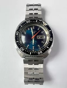 SEIKO 6119-7173 Automatic Chronograph Watch Vintage Mens 5 Sports Black Dial - Picture 1 of 10