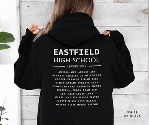 School Leavers Hoodie - Featuring School Name, Leavers 2025 Style C - Picture 1 of 9