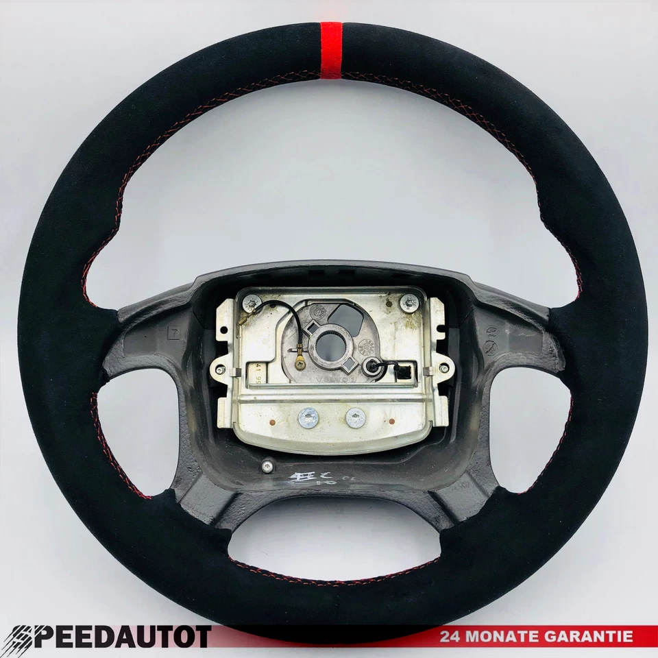 Tausch Lederlenkrad Alcantara Lenkrad Volvo V70 S-70 Lenkrad Alcantara  Rot Ring - Bild 1 von 2