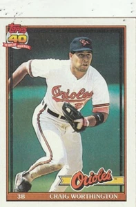 FREE SHIPPING-MINT-1991 Topps Craig Worthington #73 ORIOLES-40 YEARS OF BASEBALL - Picture 1 of 1