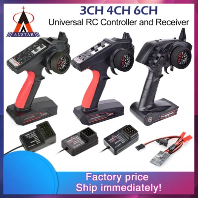 RC Transmitter Receiver 2.4G 3CH 4CH 6CH Remote Controller Kit for 1/10 1/8 Car - Image 1 of 4