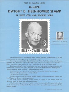 #1393 6c Eisenhower Stamp Poster- Unofficial Souv Page Folded Machine Cancel - Picture 1 of 1