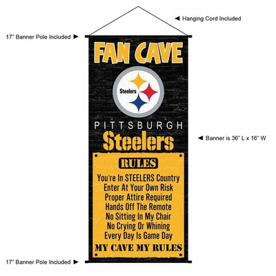 Pittsburgh Steelers Game Room Man Cave Banner - Image 1 of 3